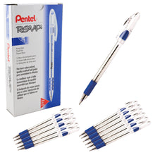Load image into Gallery viewer, Pentel RSVP 0.7mm Fine Line Blue Ink Pens - Box of 12 Pens (BK90-C)