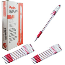 Load image into Gallery viewer, Pentel RSVP 1.0mm Medium Line Red Ink Pens - Box of 12 Pens (BK91-B)