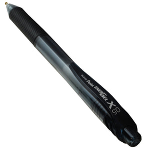 Pentel EnerGel-X Retractable Liquid Gel Pen, 0.5 mm Fine Line, Black, Pack of 12 (BLN105-A)