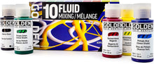 Load image into Gallery viewer, Golden Fluid Acrylic Paint, Fluid Mixing Set, 1 Fl. Oz. Bottles, 10 Piece Set