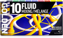 Load image into Gallery viewer, Golden Fluid Acrylic Paint, Fluid Mixing Set, 1 Fl. Oz. Bottles, 10 Piece Set