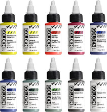Load image into Gallery viewer, Golden High Flow Acrylic Paint Set, 10 Color Mixing Set, 1 Fl Oz Bottles