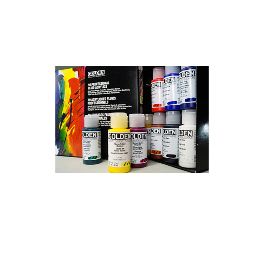 Golden Fluid Acrylics Professional 10-Color Mixing Set