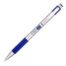 Load image into Gallery viewer, Zebra F-301 Stainless Steel Retractable Ballpoint Pen, Fine Point, 0.7mm, Blue Ink, 12-Count