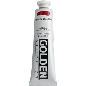 Golden Artist Colors (GAC) Heavy Body Acrylic Paint, 2-Ounce Tube, Quinacridone Red (1310-2)