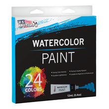 Load image into Gallery viewer, U.S. Art Supply Professional 24 Color Set of Watercolor Paint in 12ml Tubes