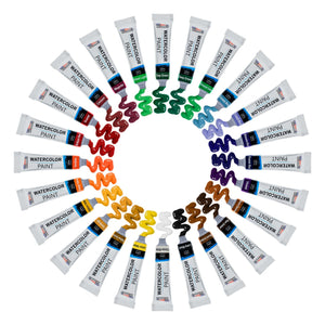 U.S. Art Supply Professional 24 Color Set of Watercolor Paint in 12ml Tubes