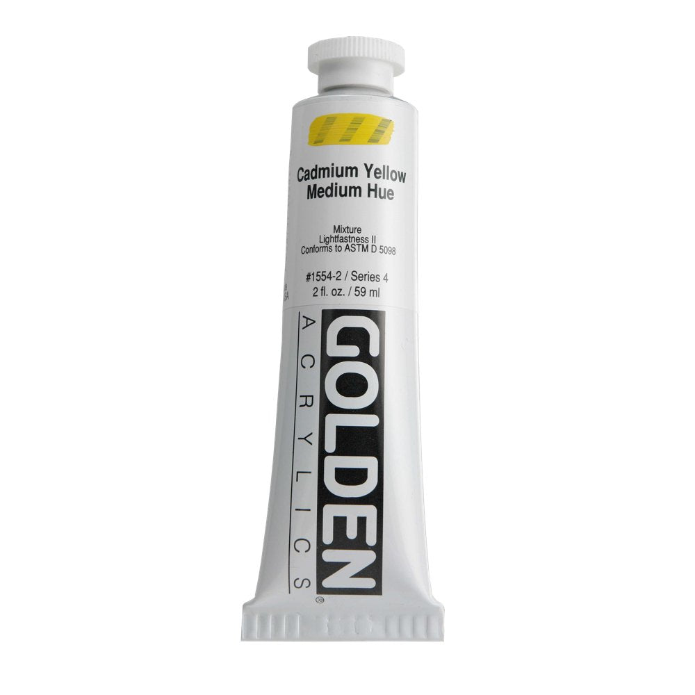 Golden Artist Colors (GAC) Heavy Body Acrylic Paint, 2-Ounce Tube, Cadmium Yellow Medium Hue (1554-2)