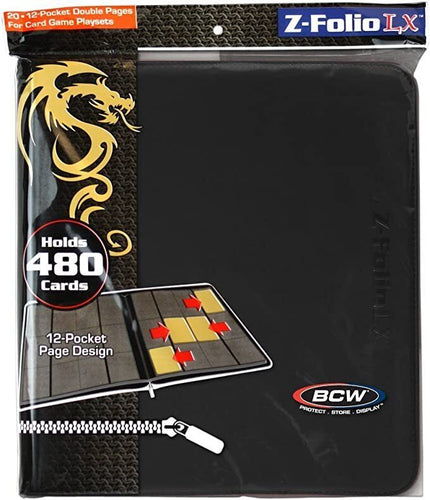 BCW 12 Pocket Zipper Folio LX, Holds 480 Cards