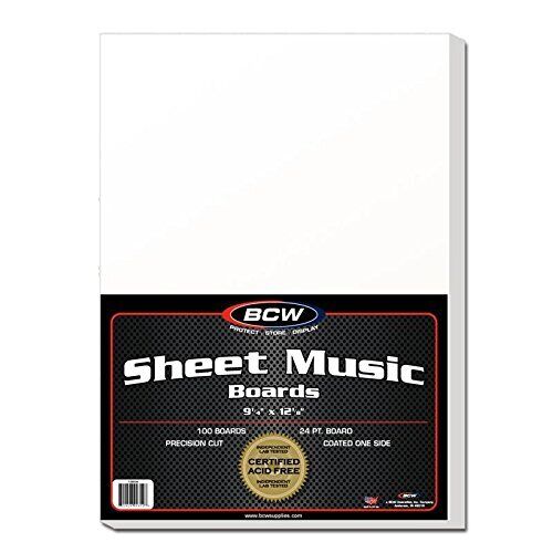 BCW Sheet Music Backing Boards - 9 1/4 X 12 1/8 - 100 Boards