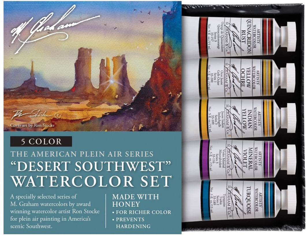 M. Graham & Co. Desert Southwest 5 Color Watercolor Set, 0.5 Fl Oz (15 mL)