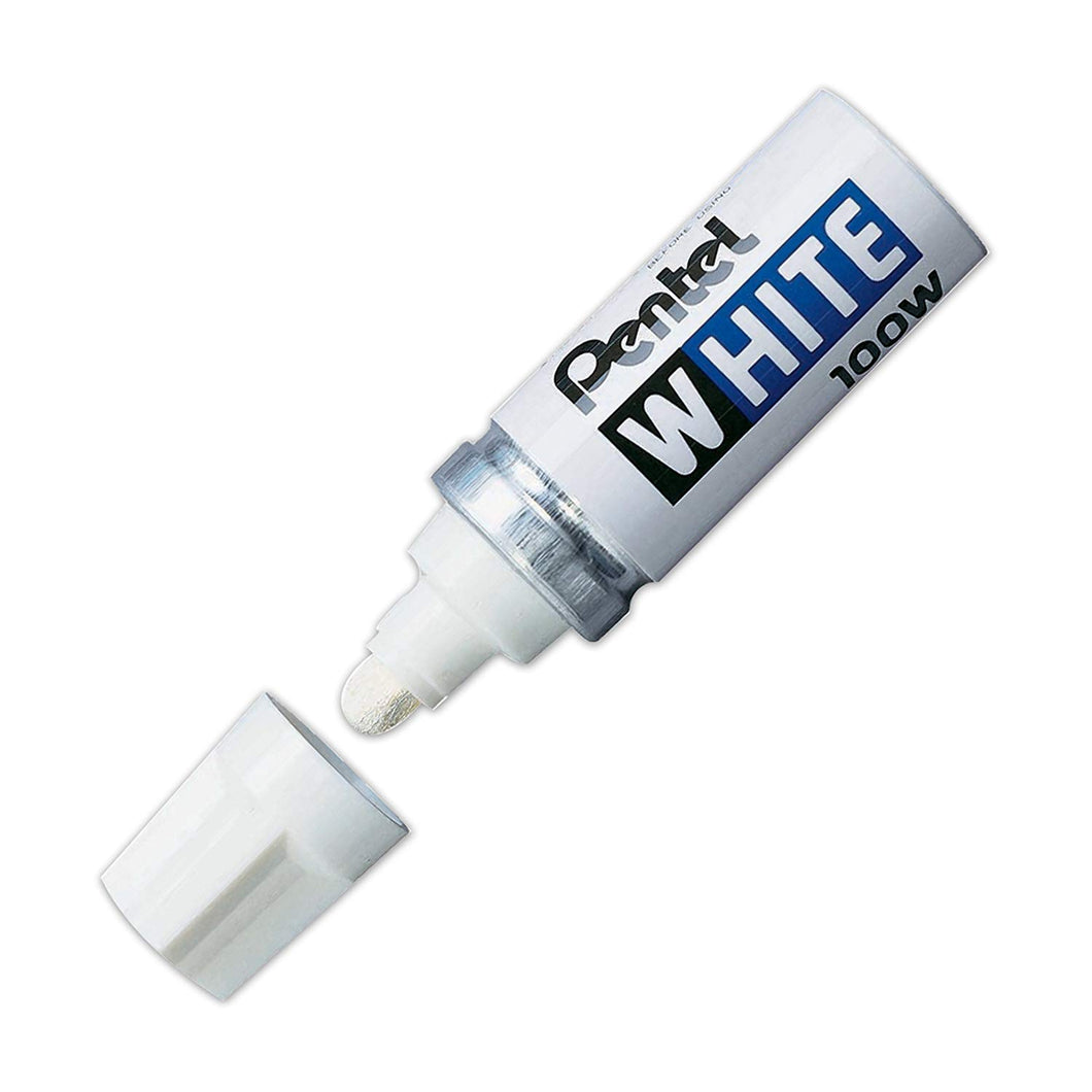 Pentel White Marker Quick Dry Bold Lines Write on Metal /  Plastic / Glass (100W)