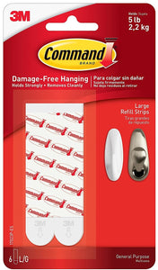 Command Mounting Refill Strips, Large, 6-Strip