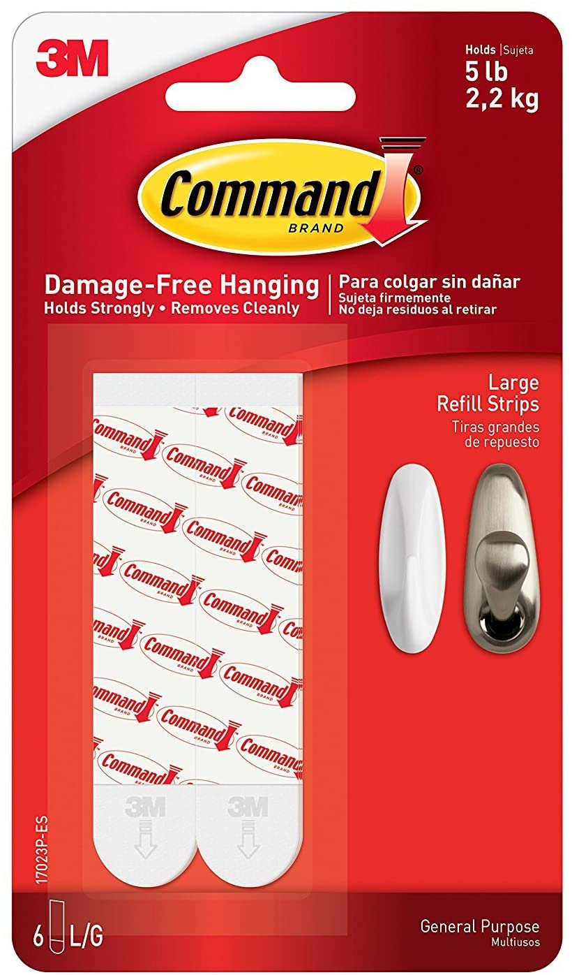 Command Mounting Refill Strips, Large, 6-Strip