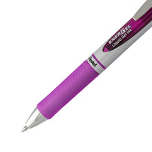 Load image into Gallery viewer, Pentel EnerGel RTX Retractable 0.7mm Medium Line Violet Liquid Gel Ink Rollerball Pens - Box of 12 Pens (BL77-V)