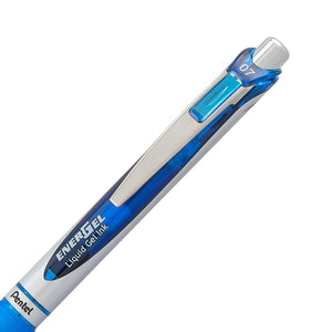 Pentel EnerGel RTX Retractable 0.7mm Medium Line Blue Liquid Gel Ink Rollerball Pens - Box of 12 Pens (BL77-C)