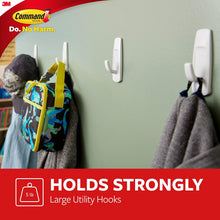 Load image into Gallery viewer, Command Large Utility Hook, White, 3-Hooks, 6-Strips (17003-3ES)