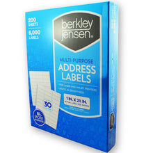 Load image into Gallery viewer, BJ&#39;s Address Labels 6000 Great Personalized, Adhesive, White/Blank Supply Labels (1 x 2 5/8 inches) for Laser &amp; Inkjet Printers