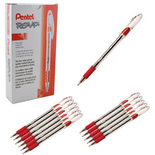 Load image into Gallery viewer, Pentel RSVP 0.7mm Fine Line Red Ink Pens - Box of 12 Pens (BK90-B)