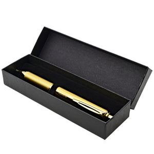 Pentel EnerGel 0.7mm Medium Gold Barrel Alloy Retractable Liquid Gel Black Ink Pen in Gift Box (BL407XABX)