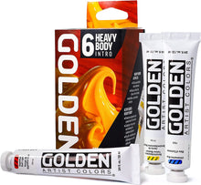 Load image into Gallery viewer, Golden Artist Color Heavy Body Acrylics, 6-Color Intro Set, 3/4 Fl. Oz. Each