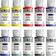 Load image into Gallery viewer, Golden Fluid Acrylic Paint, Fluid Mixing Set, 1 Fl. Oz. Bottles, 10 Piece Set