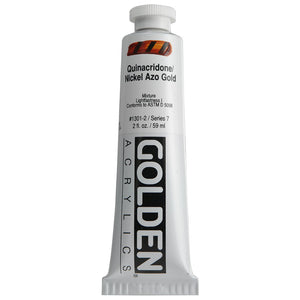 Golden Artist Colors (GAC) Heavy Body Acrylic Paint, 2-Ounce Tube, Quinacridone Nickel Azo Gold (1301-2)