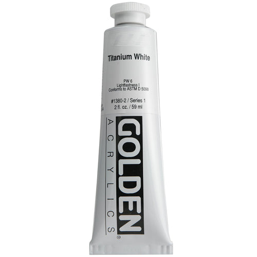 Golden Artist Colors (GAC) Heavy Body Acrylic Paint, 2-Ounce Tube, Titanium White (1380-2)