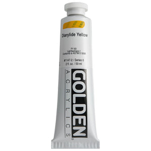 Golden Artist Colors (GAC) Heavy Body Acrylic Paint, 2-Ounce Tube, Diarylide Yellow (1147-2)