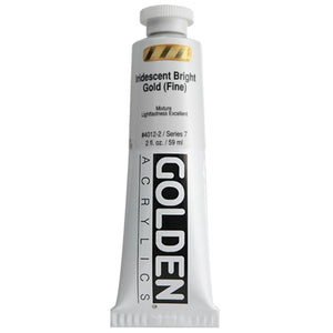 Golden Artist Colors (GAC) Heavy Body Acrylic Paint, 2-Ounce Tube, Iridescent Bright Gold - Foine) (4012-2)