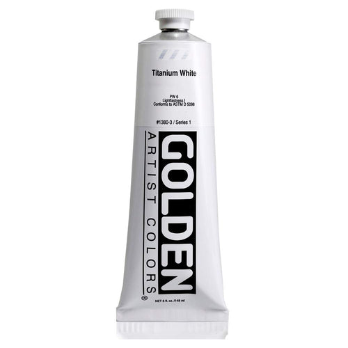 Golden Artist Colors (GAC) Heavy Body Acrylic Paint, 5-Ounce Tube, Titanium White (1380-3)