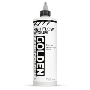 Golden Artist Colors (GAC) High Flow Medium, Thins & Extends Acrylic Colors, 16 fl oz (3537-6) (formerly Airbrush Transparent Extender)