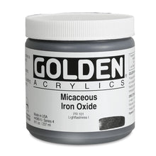 Load image into Gallery viewer, Golden Artist Colors (GAC) Heavy Body Iridescent Acrylic Micaceous Iron Oxide 8 oz Jar (4080-5)
