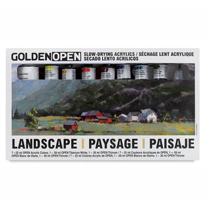 Golden Artist Colors (GAC) Open Slow Drying Acrylics Color Landscape, Set of 8 (957-0)