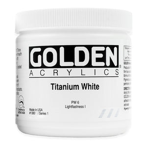 Golden Artist Colors (GAC) Heavy Body Acrylics Titanium White 4 oz Jar (1380-4)