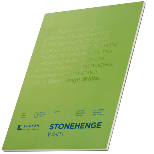Legion Paper Stonehenge Drawing / Sketch Pad White Paper 11x14 inches 15 Sheets (L21-STP250WH1114)