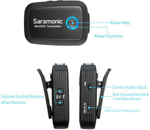 Saramonic Blink 500 B1 (TX+RX) Ultracompact 2.4GHz Wireless Microphone System