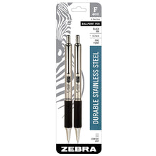 Load image into Gallery viewer, Zebra F 402 Ballpoint Retractable Pen, Fine Point, 0.7mm, Black Ink, 2 Count