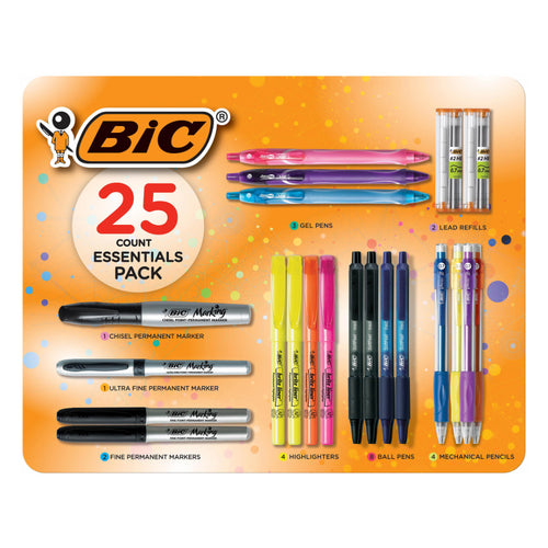 BIC Essentials Writing Set, 25 Pack