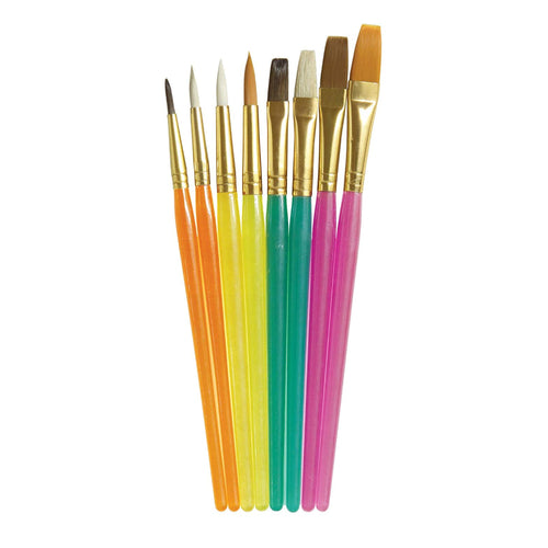 Creativity Street Acrylic Handled Assorted Brush Set, 8 Brushes