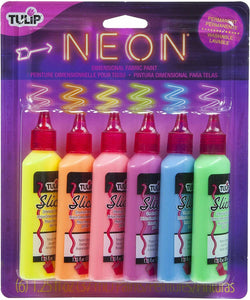 Tulip Dimensional Neon Fabric Paint, 6-Pack