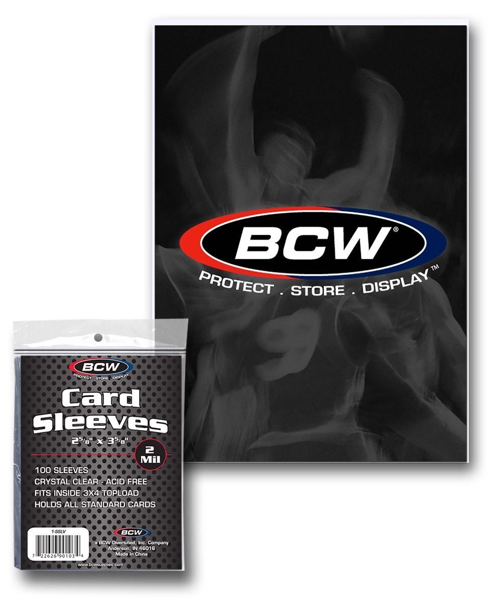 BCW Card Sleeves, Crystal Clear, Acid-Free, Fits Inside 3x4 Topload