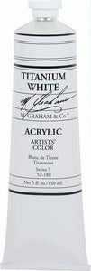 M. Graham 5-Ounce Tube Acrylic Paint, Titanium White