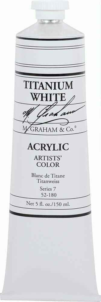 M. Graham 5-Ounce Tube Acrylic Paint, Titanium White