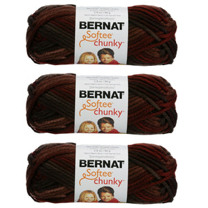 Bernat Softee Chunky Ombres Yarn 80G/2.8OZ Super Bulky Yarn - 3 Pack