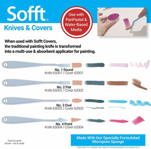 Sofft Tool No. 4 Pointed Palette Knife & 5 Covers for PanPastel Paint Pastels