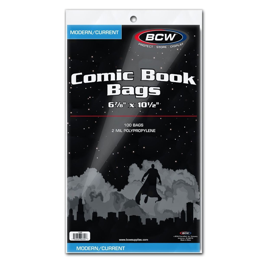BCW Current/Modern Comic Book Bags, 100 Bags