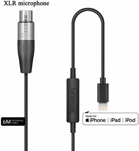 Saramonic LC-XLR Female to Apple Lightning Microphone Interface Cable for iPhone